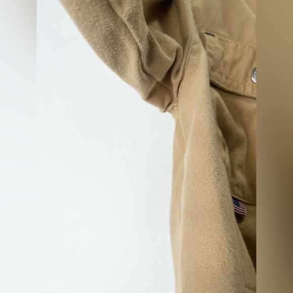 US Polo Assn kids Button Beige Bomber Button Up Jacket. Size: 7x Part Corduroy - Picture 3 of 14